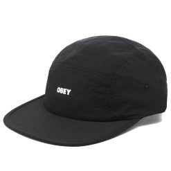 Obey Bold Camp 5 Panel Nylon Cap Black