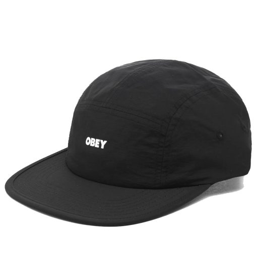 Obey Bold Camp 5 Panel Nylon Cap Black