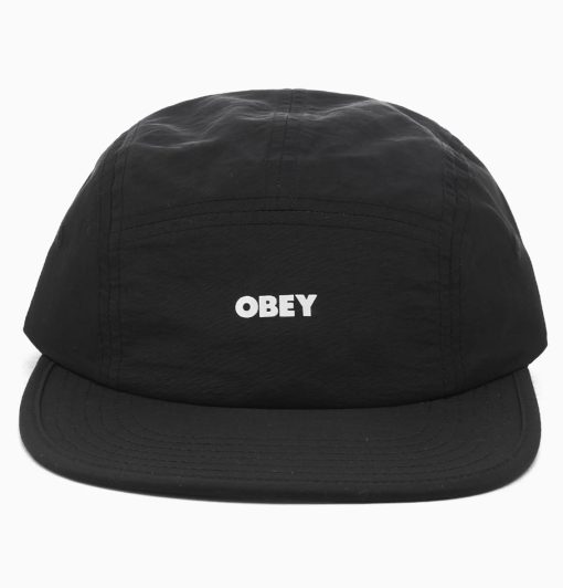 Obey Bold Camp 5 Panel Nylon Cap Black - Image 2
