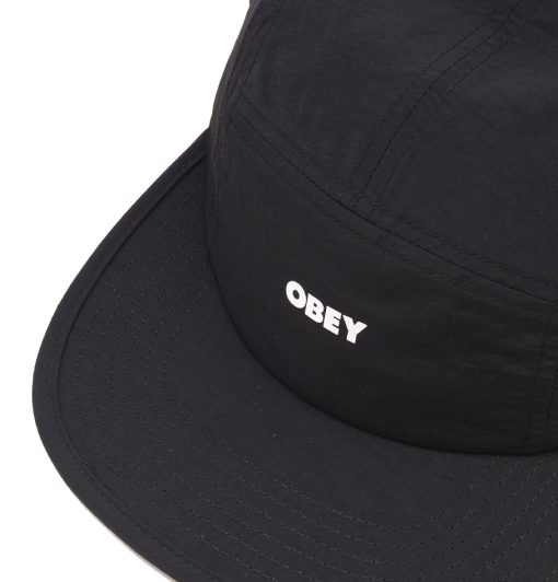 Obey Bold Camp 5 Panel Nylon Cap Black - Image 3
